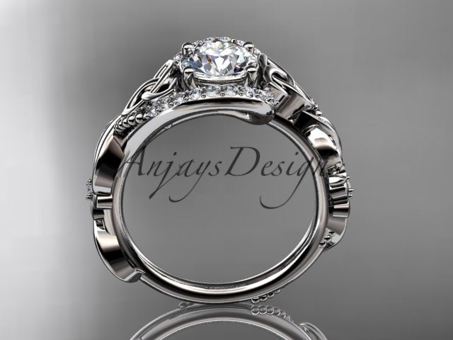 1 Carat Diamond Celtic Engagement Ring Trinity Knot Wedding Ring Nature Inspired IGI Certified