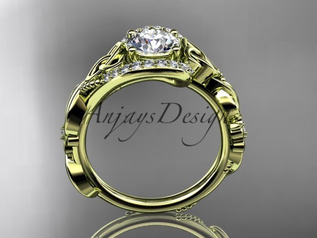 1 Carat Diamond Celtic Engagement Ring Trinity Knot Wedding Ring Nature Inspired IGI Certified