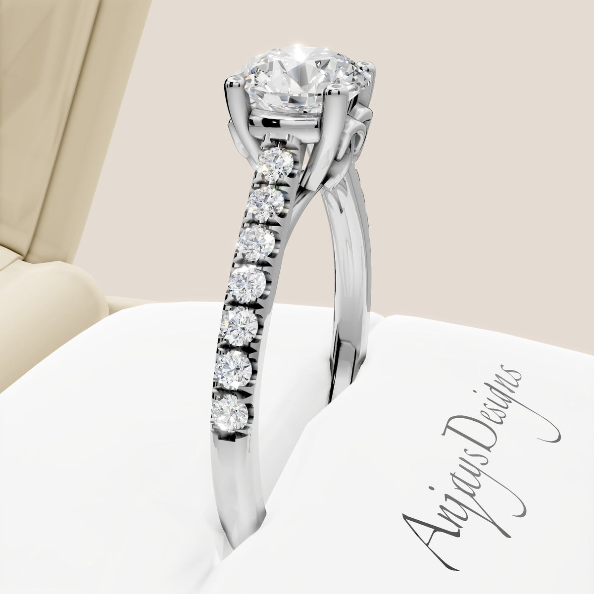 Celtic Trinity Knot Ring 1 Carat IGI Certified Round Lab Grown Diamond Engagement Ring Dainty Minimalist Ring