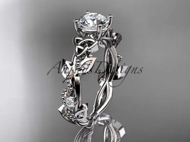 Celtic Trinity Knot Ring Nature Inspired Bridal 1 Carat Lab Grown Diamond Ring