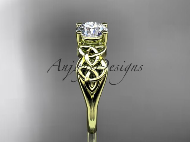 Celtic Engagement Ring 1 Carat Round D VS1 Lab Grown Diamond Solitaire Ring Trinity Knot Ring