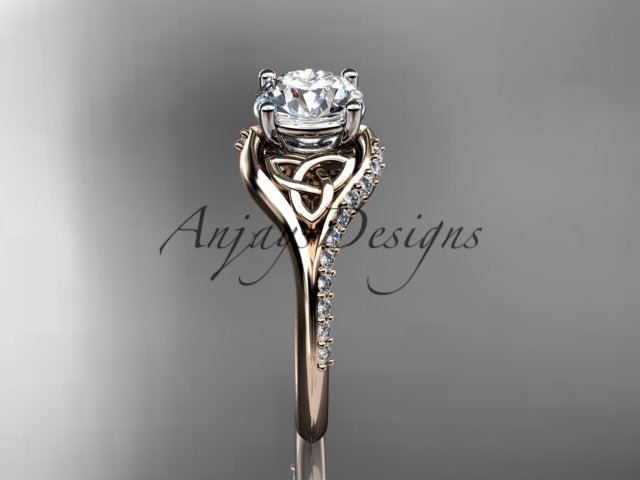 1 Carat Round Brilliant Lab Grown Diamond Celtic Engagement Ring Trinity Knot Symbol Ring