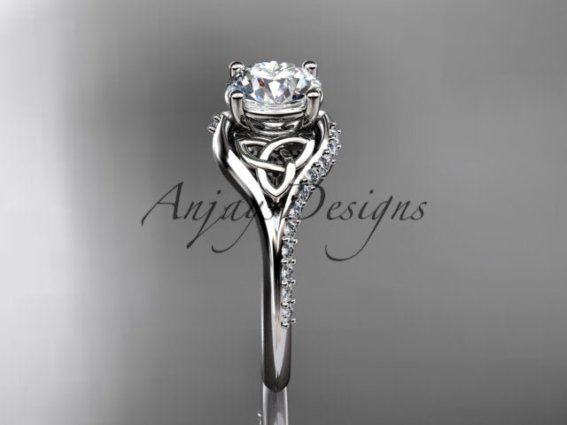 1 Carat Round Brilliant Lab Grown Diamond Celtic Engagement Ring Trinity Knot Symbol Ring