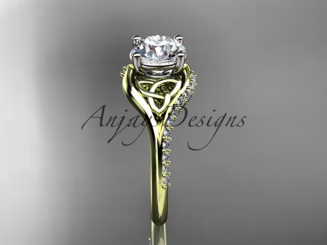 1 Carat Round Brilliant Lab Grown Diamond Celtic Engagement Ring Trinity Knot Symbol Ring