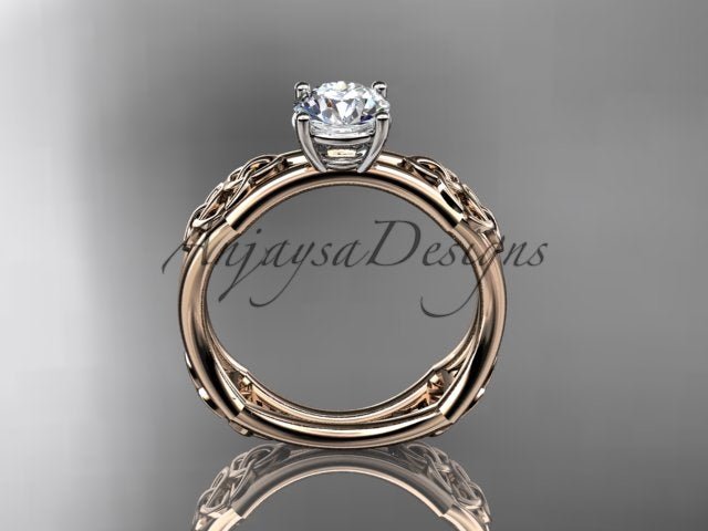 Celtic Engagement Ring 1 Carat Round Brilliant Lab Grown Diamond Trinity Knot Wedding Ring Triquetra Diamond Ring