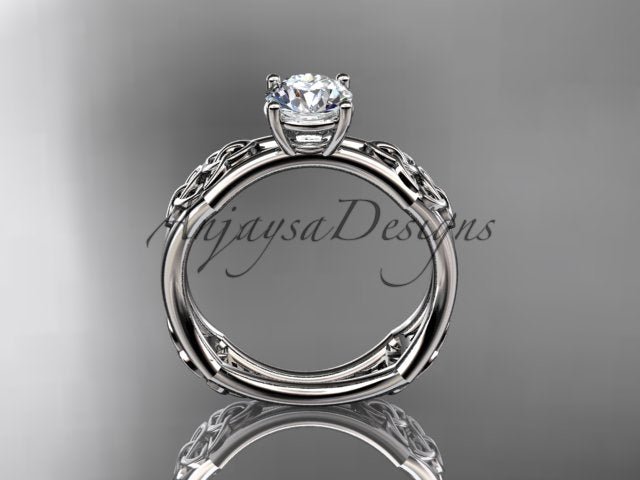 Celtic Engagement Ring 1 Carat Round Brilliant Lab Grown Diamond Trinity Knot Wedding Ring Triquetra Diamond Ring