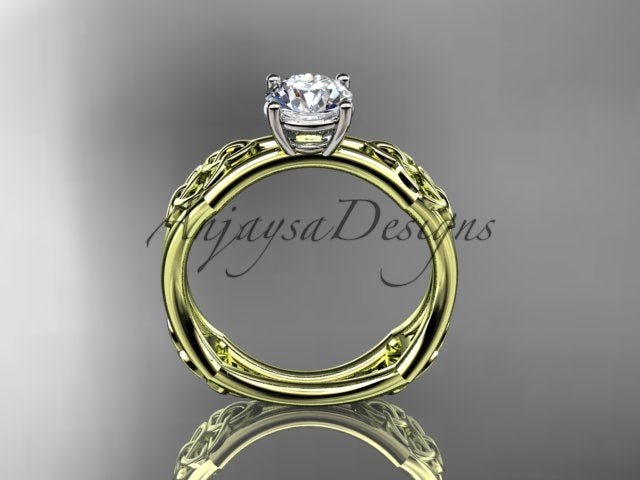 Celtic Engagement Ring 1 Carat Round Brilliant Lab Grown Diamond Trinity Knot Wedding Ring Triquetra Diamond Ring