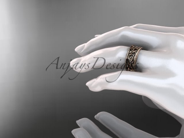 Celtic Wedding Band Trinity Knot Women's Ring Irish Knot Wedding Band Nature Inspired Bridal Ring