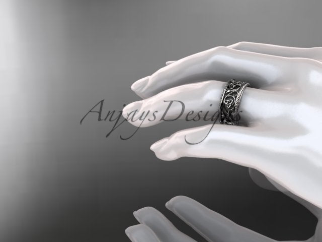 Celtic Wedding Band Trinity Knot Women's Ring Irish Knot Wedding Band Nature Inspired Bridal Ring