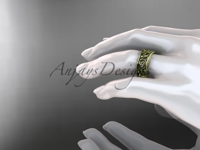 Celtic Wedding Band Trinity Knot Women's Ring Irish Knot Wedding Band Nature Inspired Bridal Ring