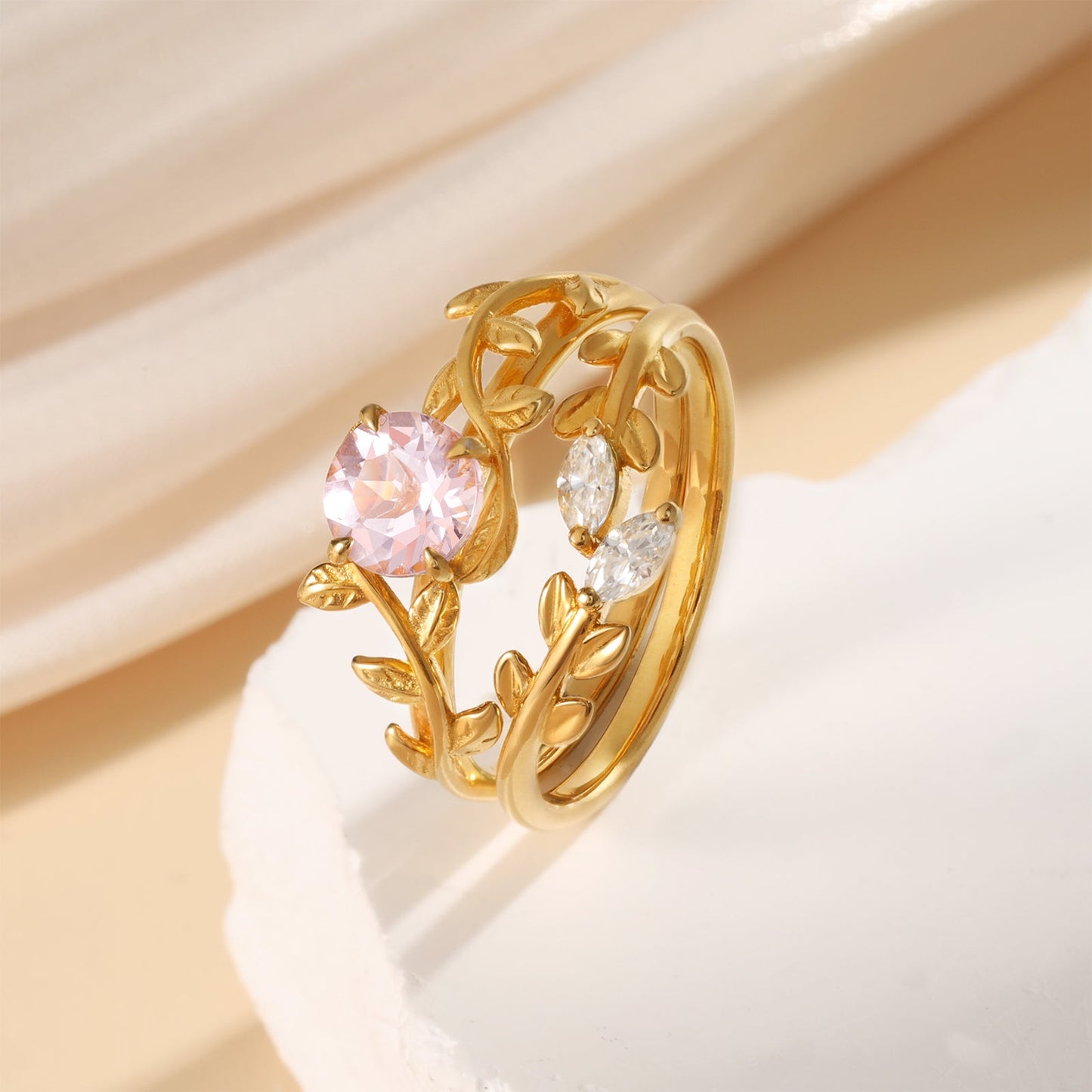 K Gold Natural Morganite Ring