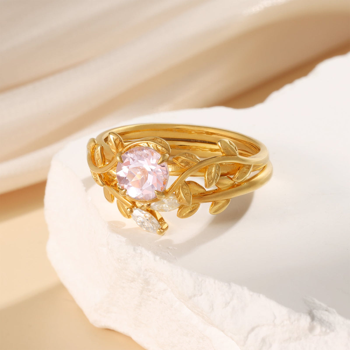 K Gold Natural Morganite Ring