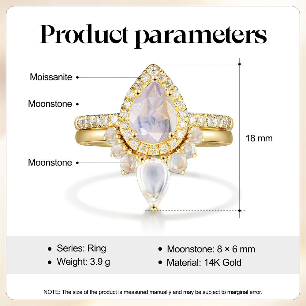 K Gold Natural Moonstone Ring