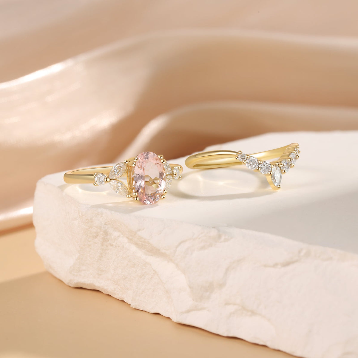 K Gold Natural Morganite Ring