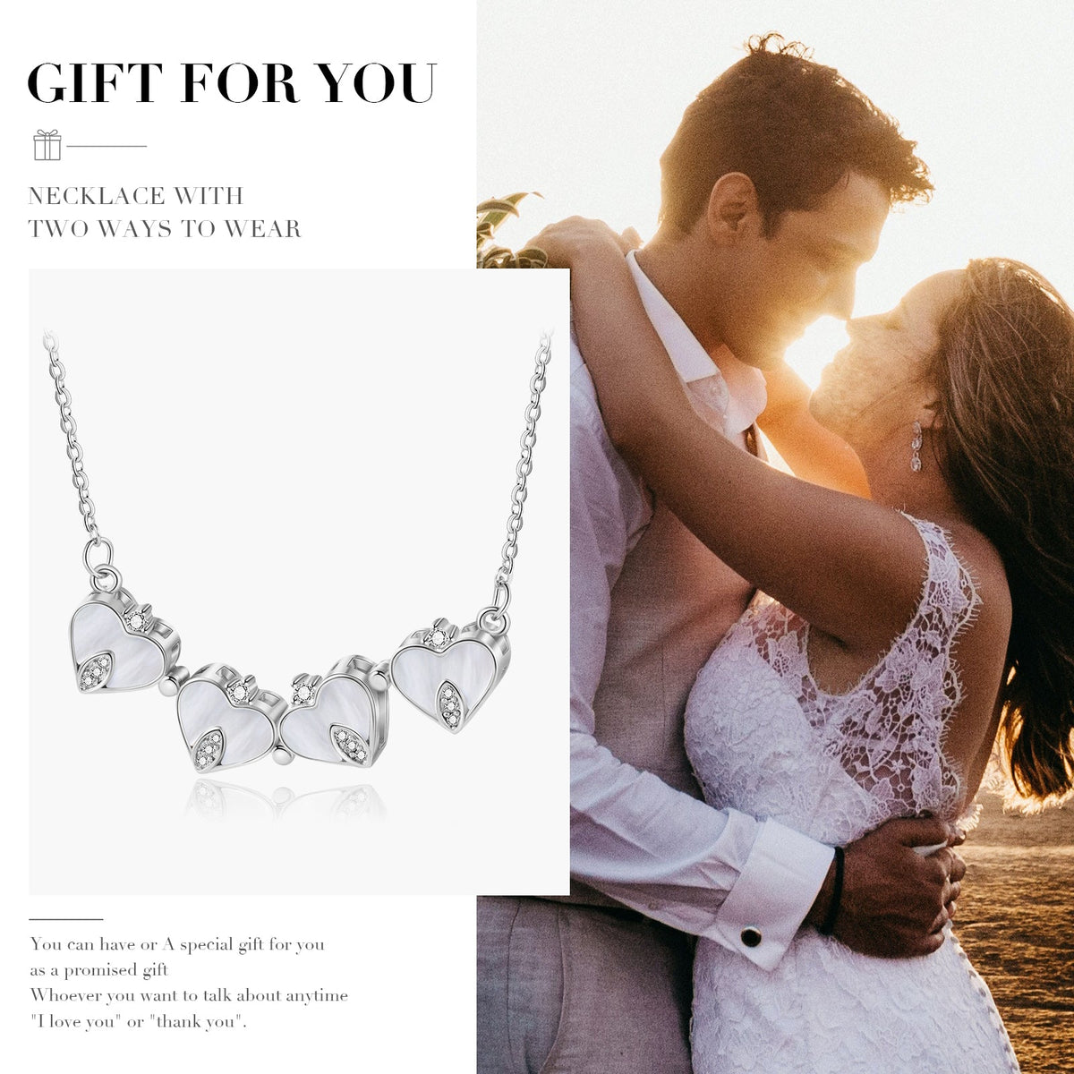 Four Leaf Clover Heart Necklace