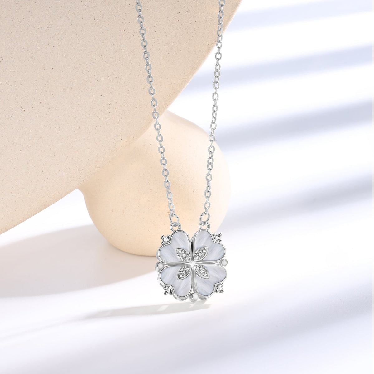Four Leaf Clover Heart Necklace