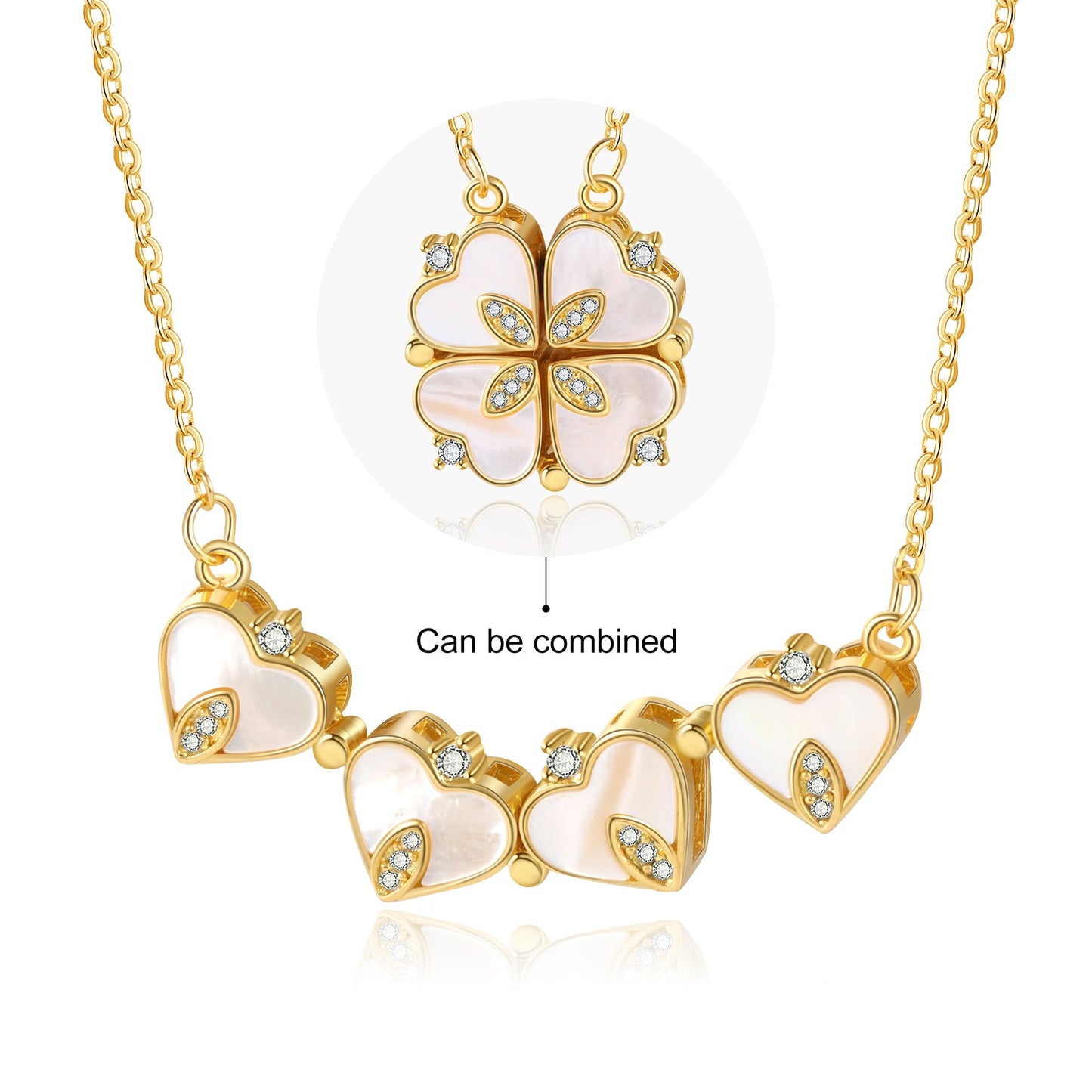 Four Leaf Clover Heart Necklace