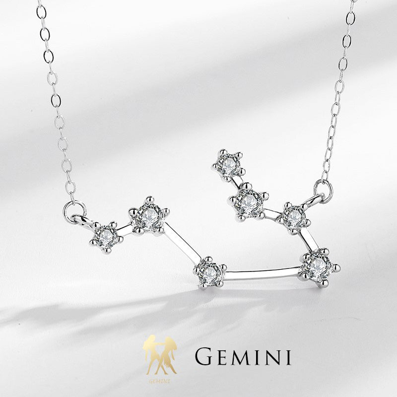 Fortune Jewel 925 Sterling Silver 12 Constellations of the Zodiac Astrology Blessing Necklace Pendant