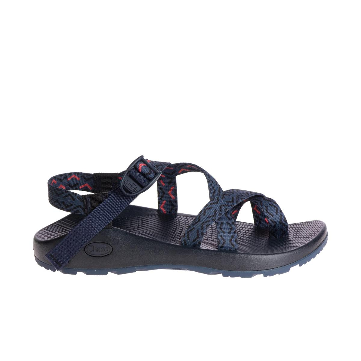 Chaco Men's Z2 Classic Sandal in Navy Geo Pattern featuring side buckle closure and arch support