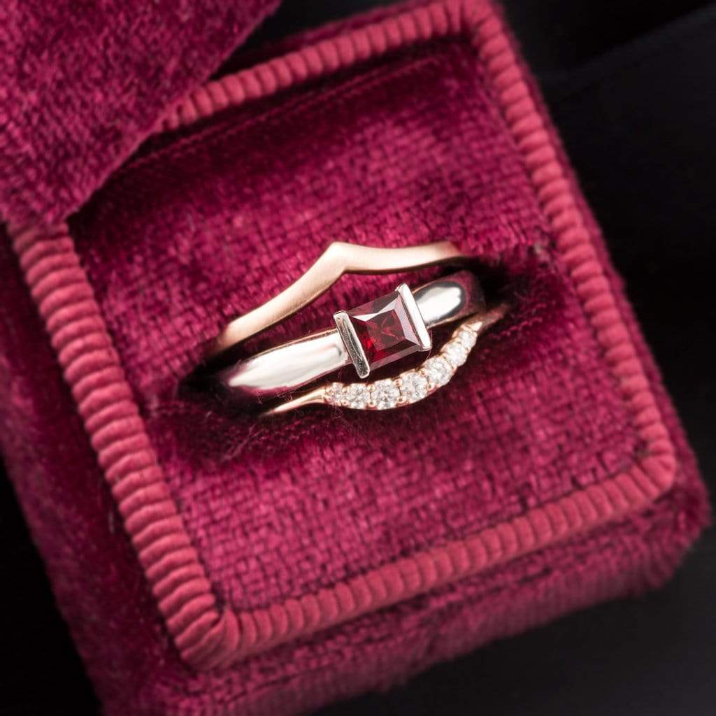 Princess Cut Square Lab Created Ruby Gemstone