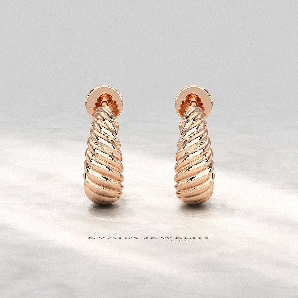 Chunky Twisted Gold Hoop Earrings for Women