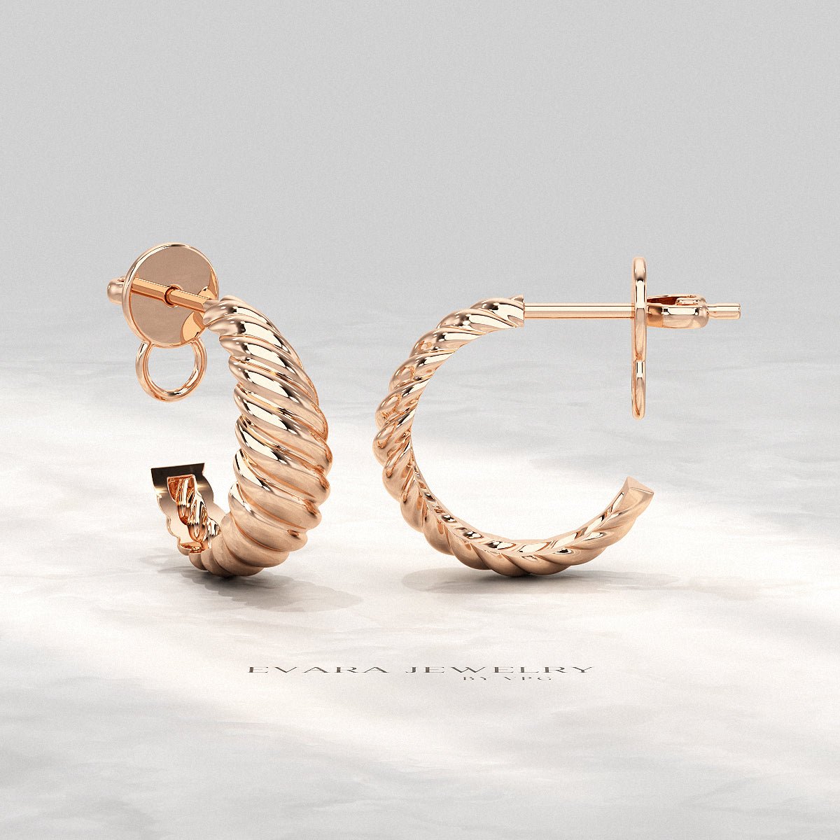 Chunky Twisted Gold Hoop Earrings for Women