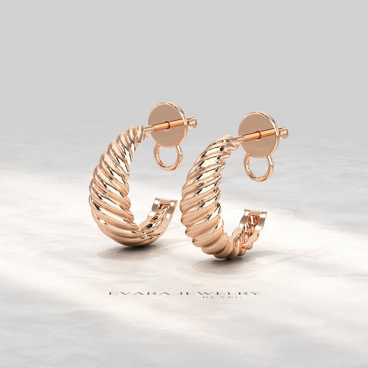 Chunky Twisted Gold Hoop Earrings for Women