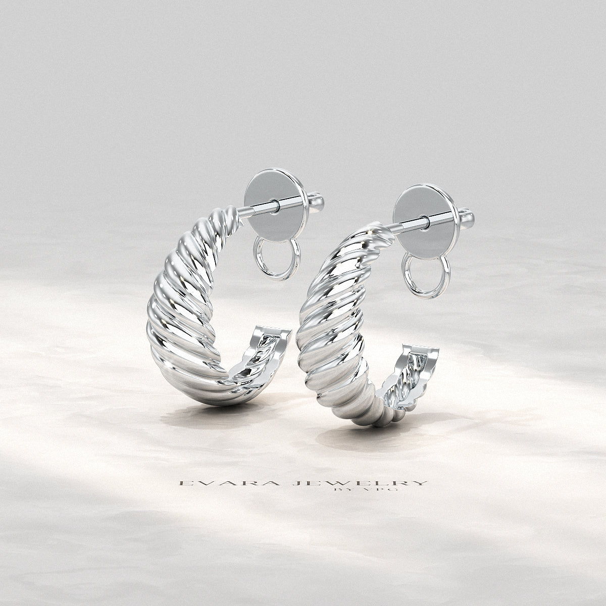 Chunky Twisted Gold Hoop Earrings for Women