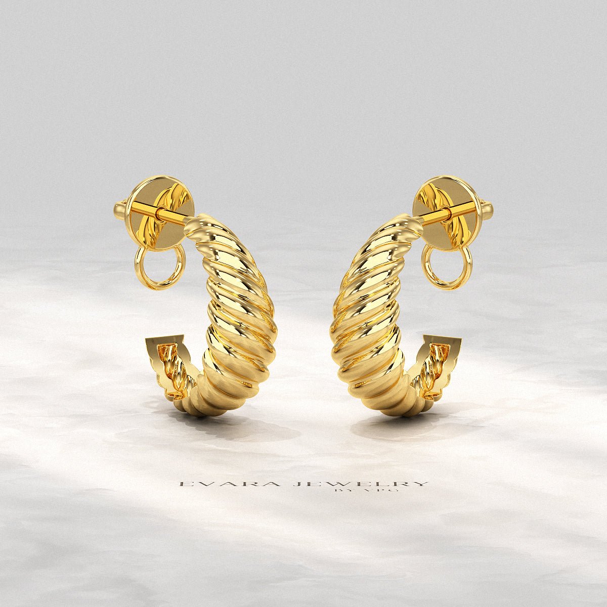 Chunky Twisted Gold Hoop Earrings for Women