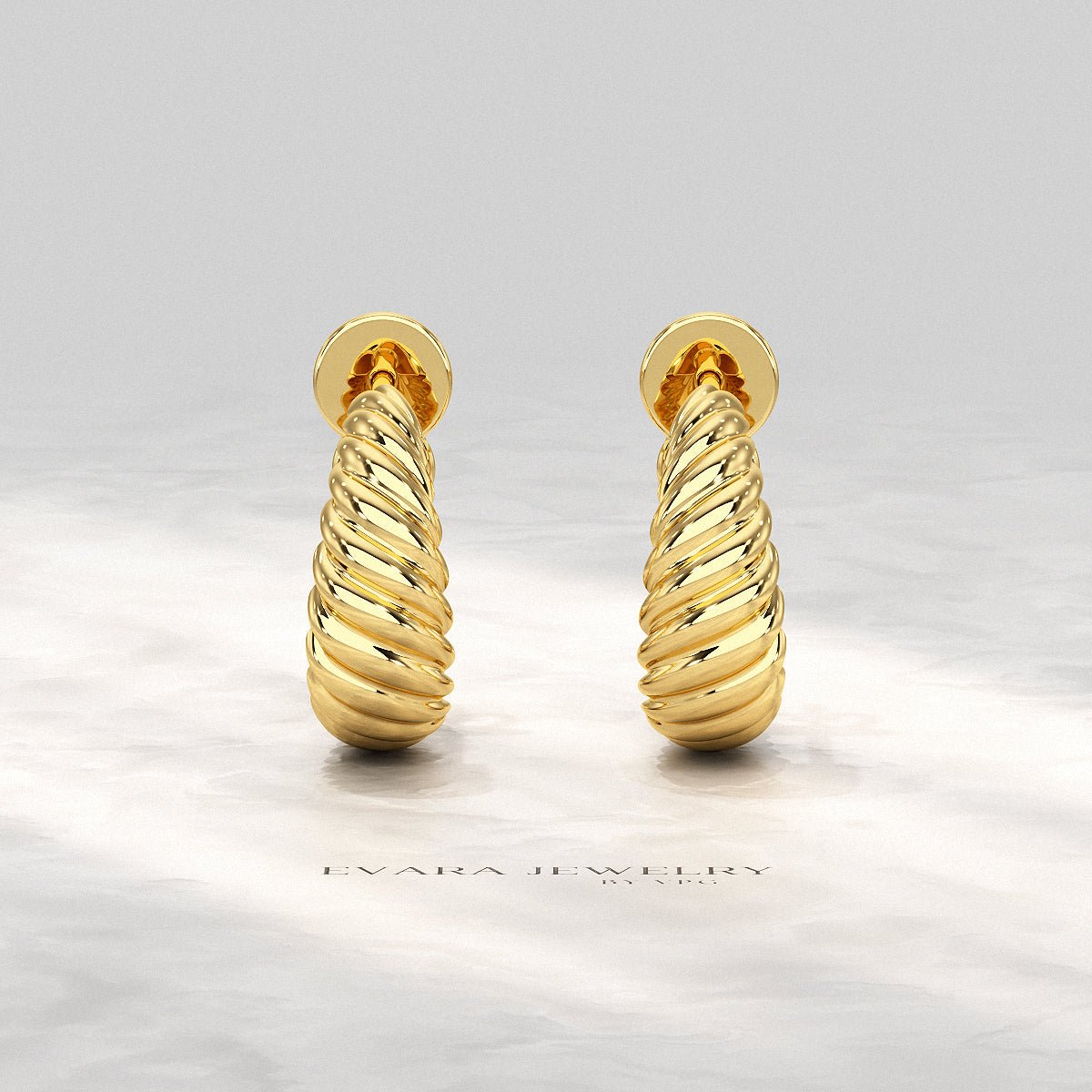 Chunky Twisted Gold Hoop Earrings for Women