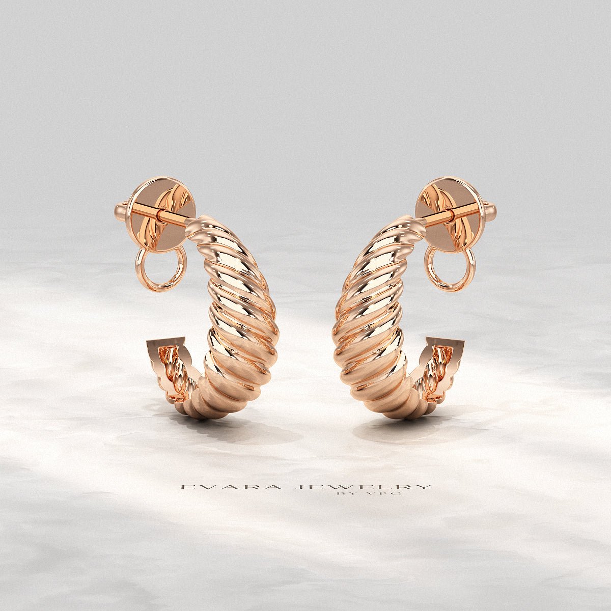 Chunky Twisted Gold Hoop Earrings for Women