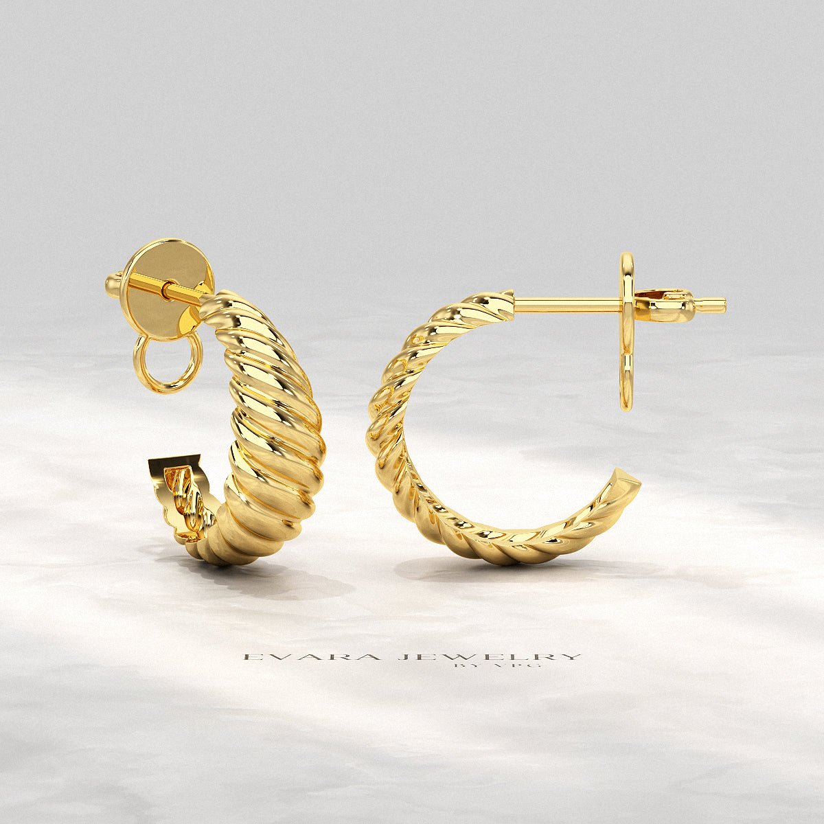 Chunky Twisted Gold Hoop Earrings for Women
