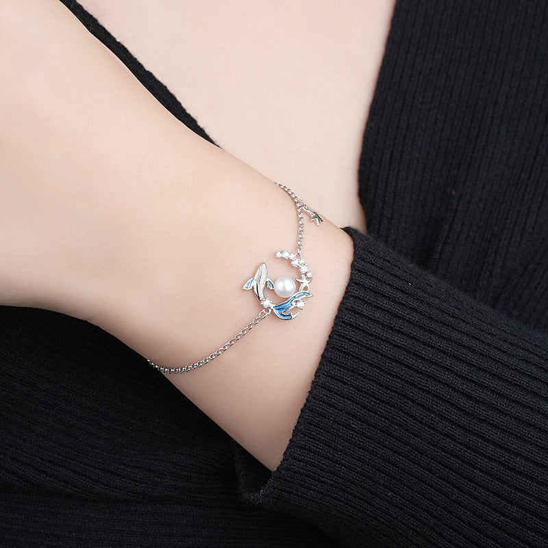 925 Sterling Silver Whale Bracelet