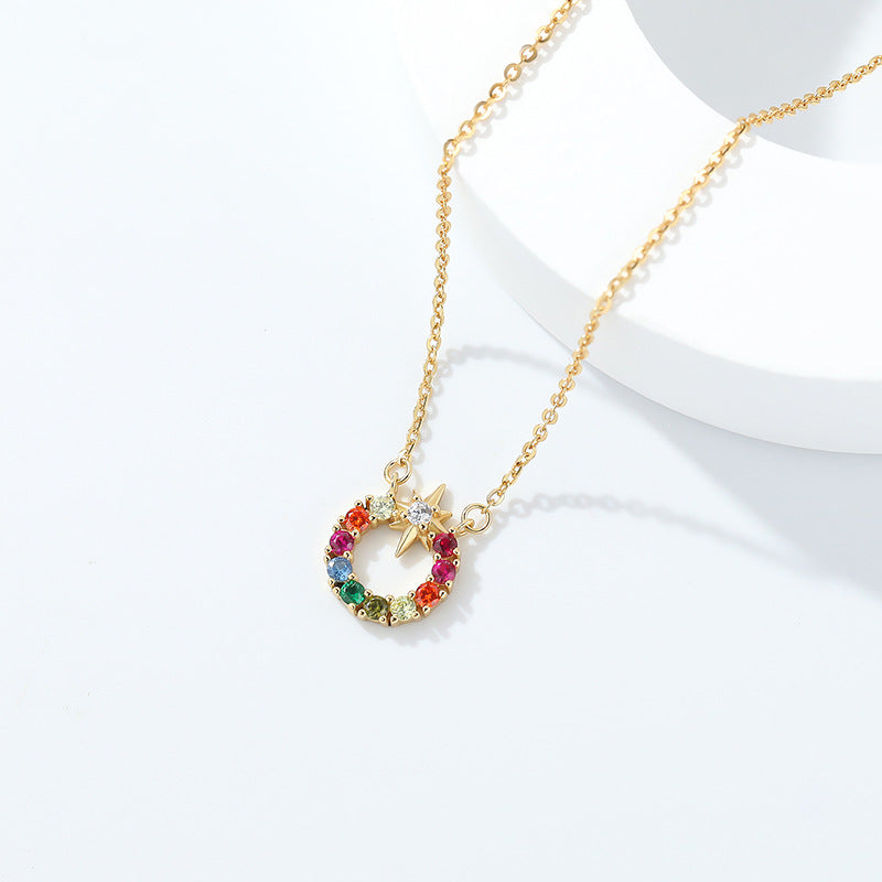 925 Sterling Silver Eight-Pointed Star Necklace