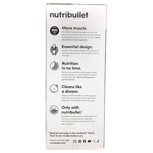 Nutribullet Pro 900-Watt Personal Blender System, 8pc Matte Black