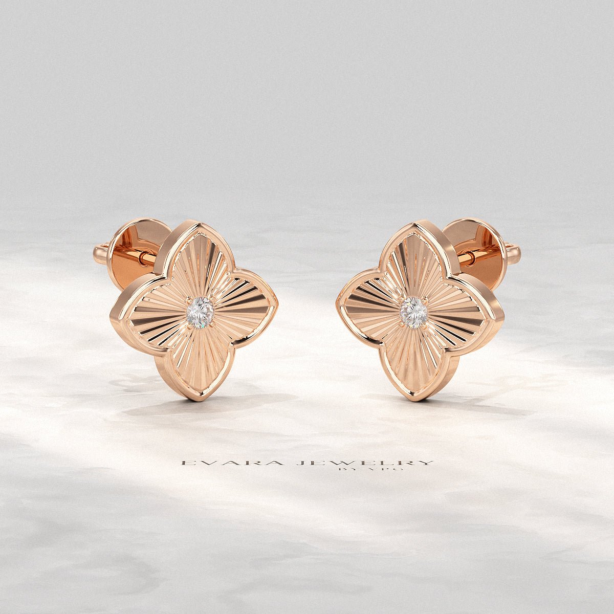 Clover Floral Diamond Earrings for Her