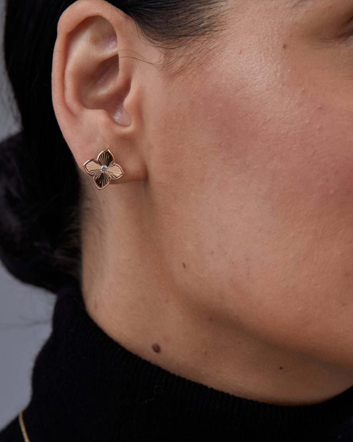 Clover Floral Diamond Earrings for Her
