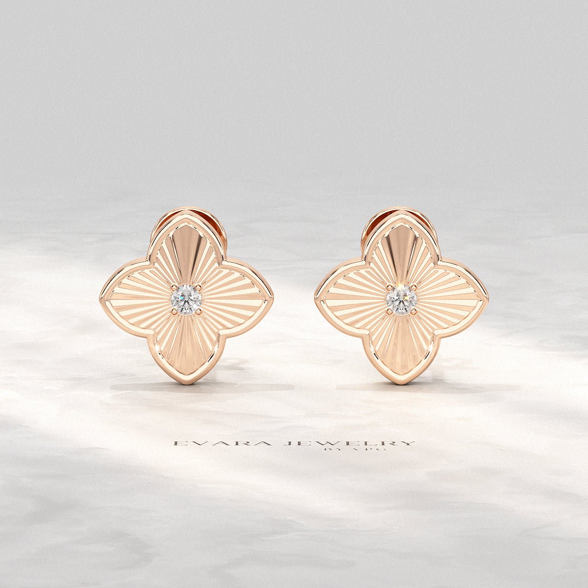 Clover Floral Diamond Earrings for Her