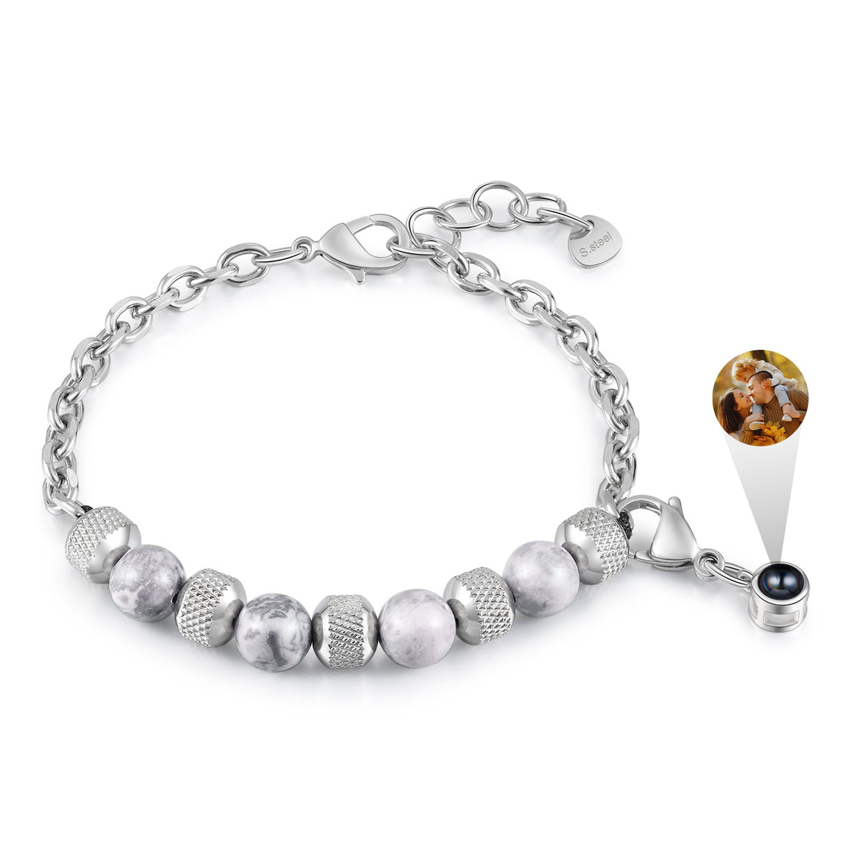 Custom Photo Projection Beaded Bracelet