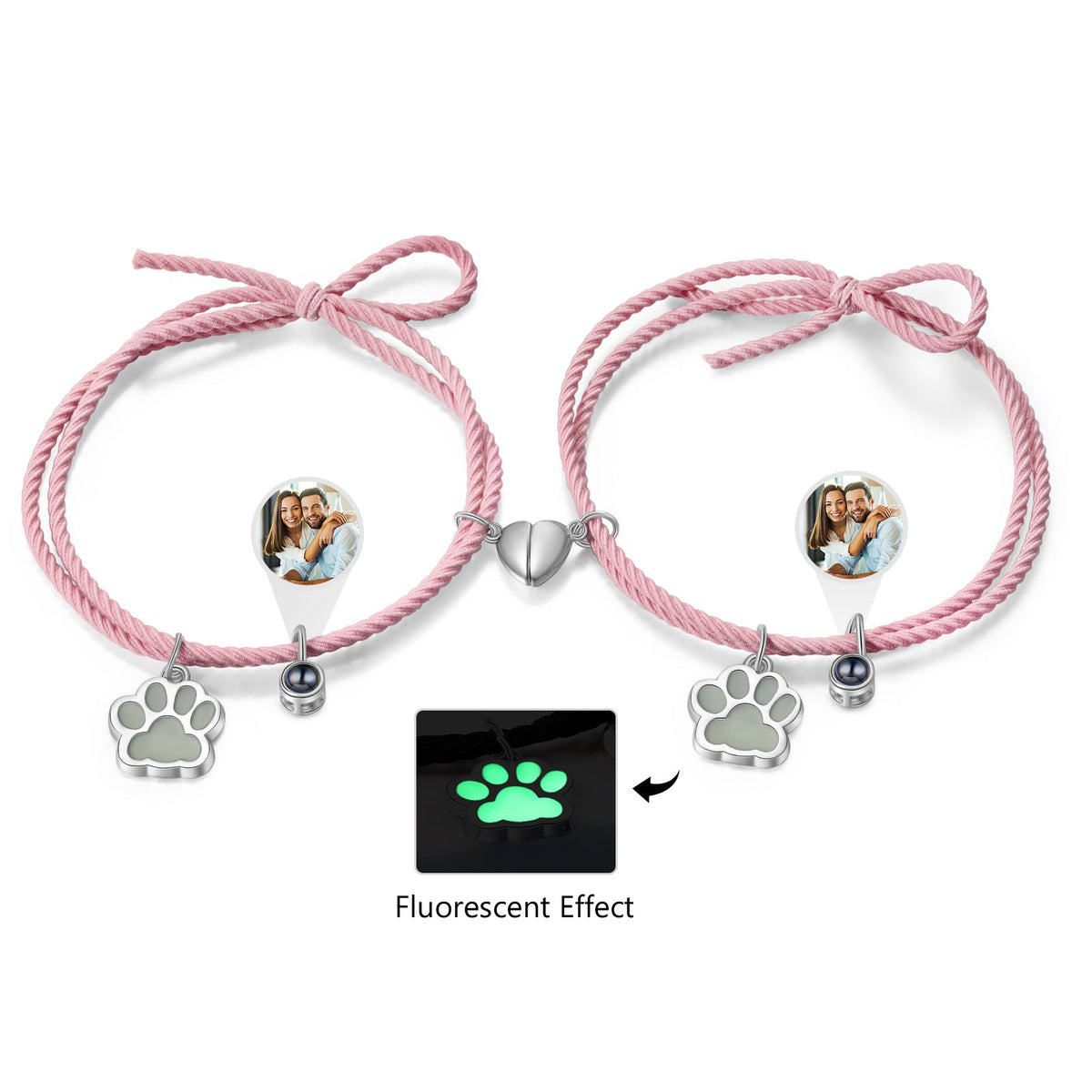 Custom Couple Luminous Projection Woven Bracelet
