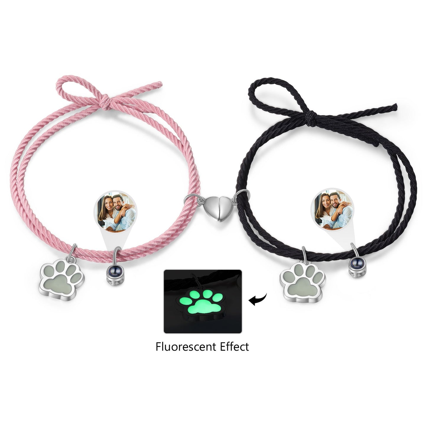 Custom Couple Luminous Projection Woven Bracelet