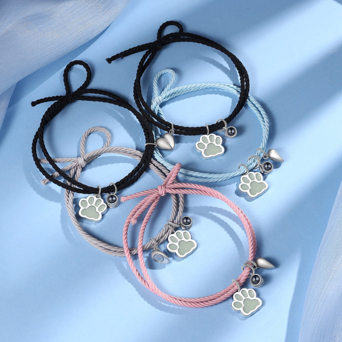 Custom Couple Luminous Projection Woven Bracelet