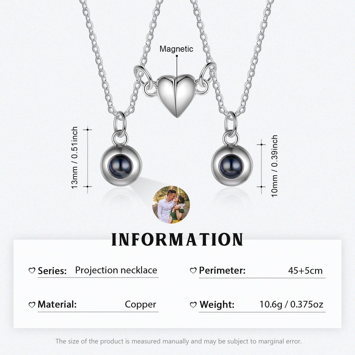 Custom Couple Projection Necklace