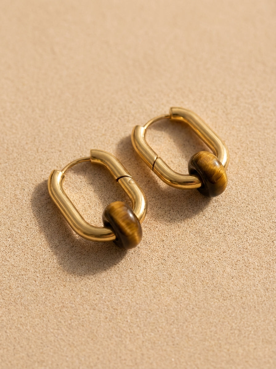Boucles d’oreilles créoles FRENCH CARIBBEANS - forme ovale minimaliste