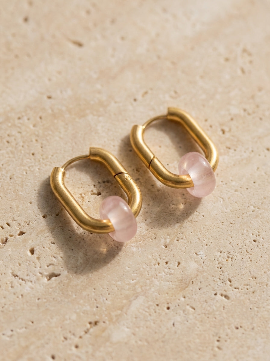 Boucles d’oreilles créoles FRENCH CARIBBEANS - forme ovale minimaliste