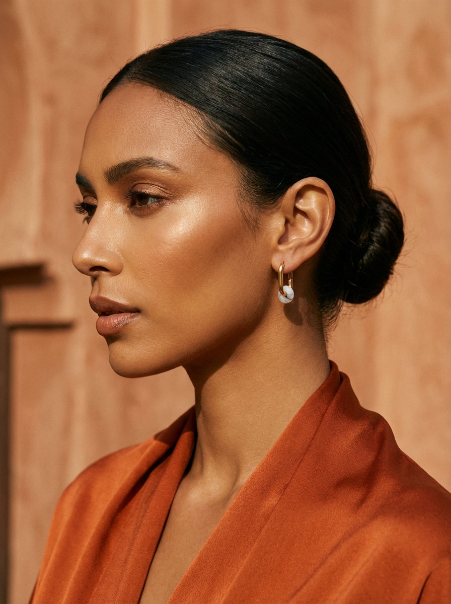 Boucles d’oreilles créoles FRENCH CARIBBEANS - forme ovale minimaliste