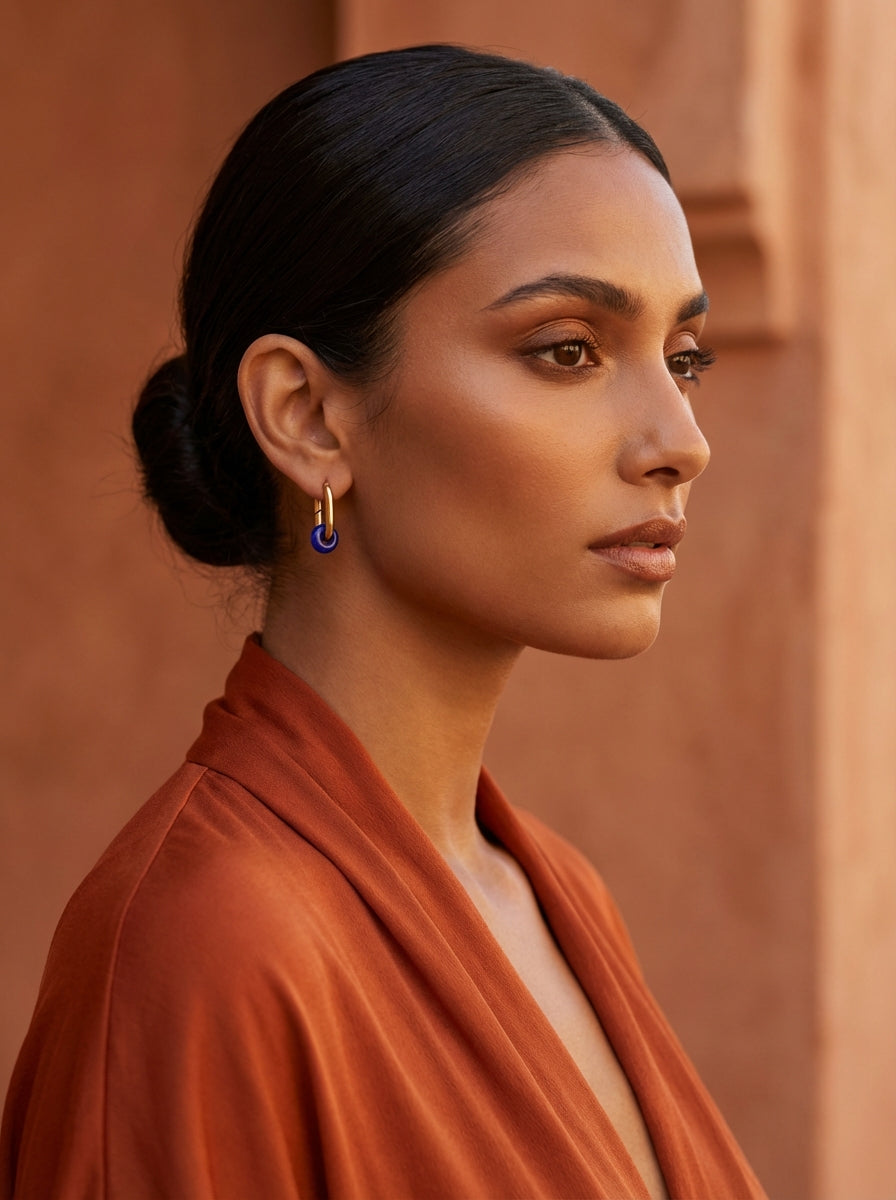 Boucles d’oreilles créoles FRENCH CARIBBEANS - forme ovale minimaliste