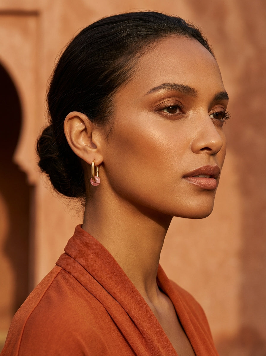 Boucles d’oreilles créoles FRENCH CARIBBEANS - forme ovale minimaliste