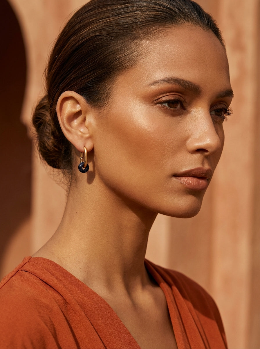 Boucles d’oreilles créoles FRENCH CARIBBEANS - forme ovale minimaliste