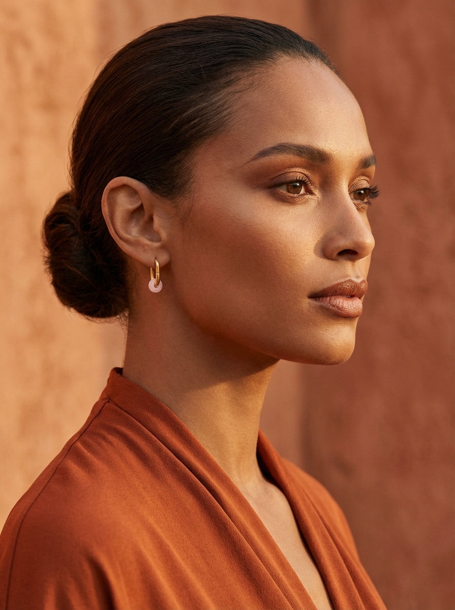 Boucles d’oreilles créoles FRENCH CARIBBEANS - forme ovale minimaliste